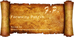 Ferenczy Patrik névjegykártya