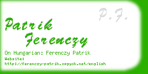 patrik ferenczy business card
